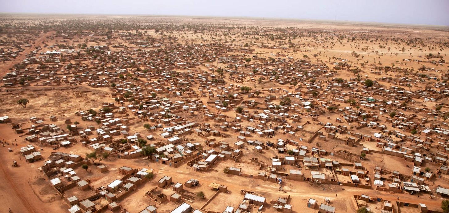 Aerial view of Barsalogho, Burkina Faso