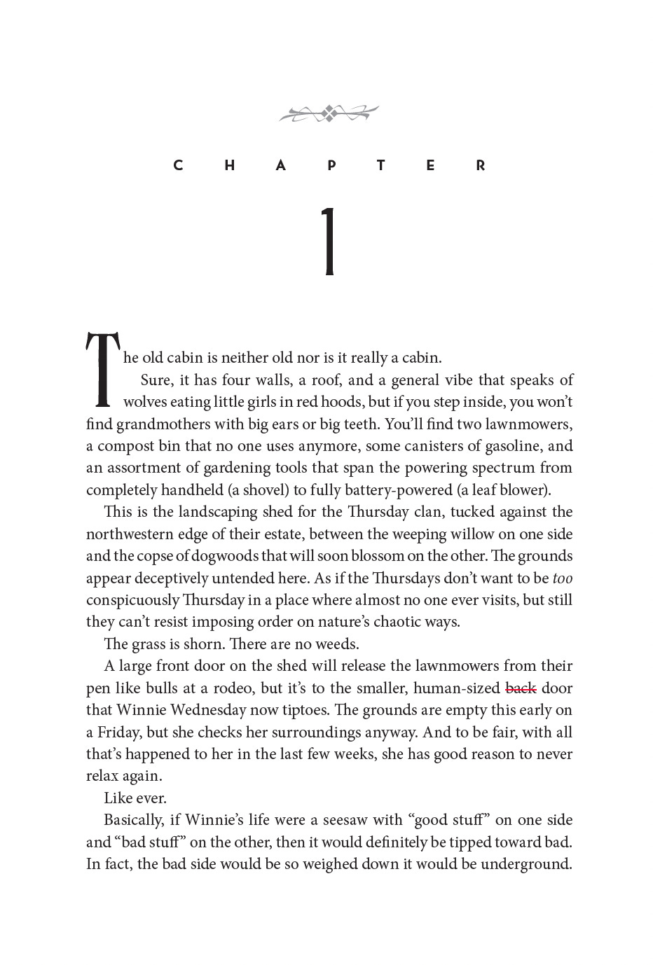 A screenshot of the first page of chapter 1 in The Whispering Night pass pages. Read the full chapter and text below!
