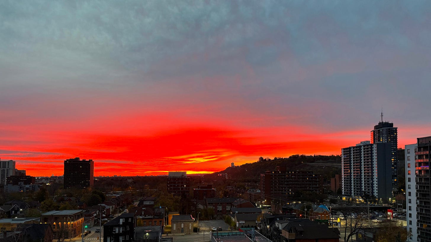 Sunrise over the Corktown neighbourhood in Ward 2 in November 2024