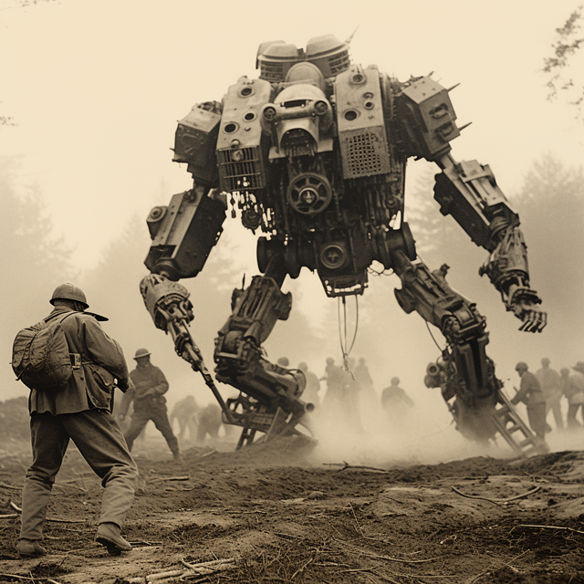 r/midjourney - Fun Fact: It's been 120 years since first Mechwarriors were invented and used in battles