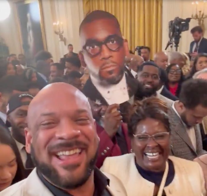 Black supporters of President Donald Trump including podcast host and entrepreneur David Harris Jr., mocked Pastor Jamal Bryant at a Black History Month reception held at the White House on Feb. 20. 2025. Black supporters of President Donald Trump including podcast host and entrepreneur David Harris Jr., mocked Pastor Jamal Bryant at a Black History Month reception held at the White House on Feb. 20. 2025.