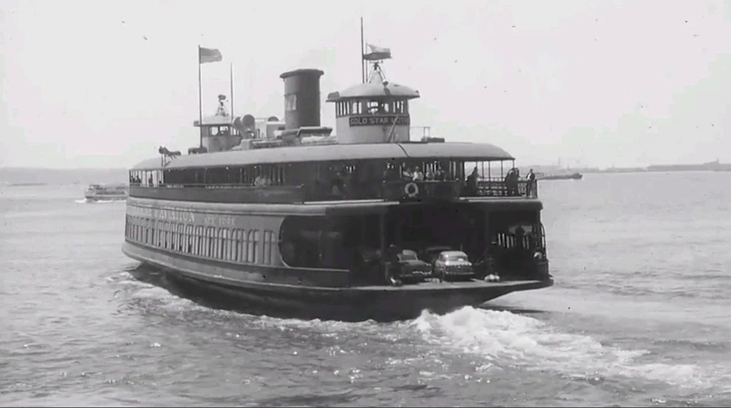 The Gold Star Mother in 1962. Still image from Staten Island Ferry: The World for a Nickel, via <a href="https://archive.org/details/StatenIslandFerry">Internet Archive</a>