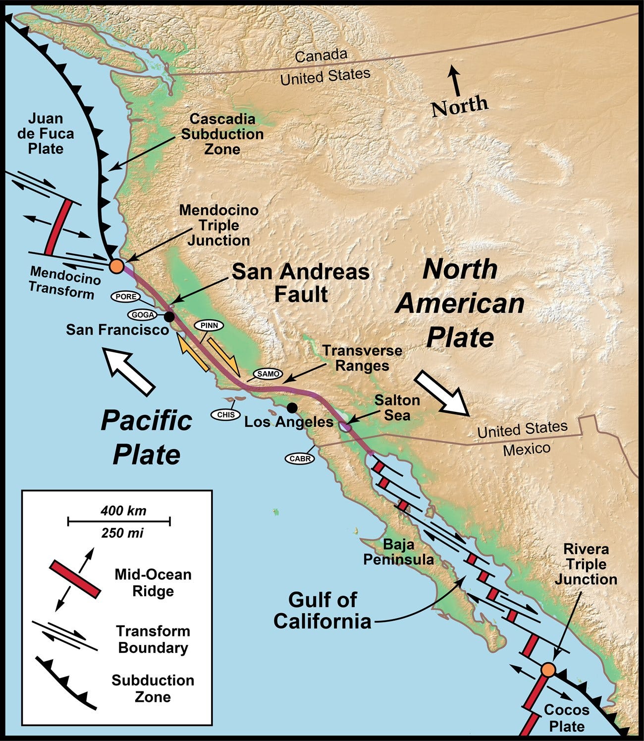 San Andreas Transform Plate Boundary
