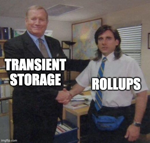 the office congratulations |  TRANSIENT STORAGE; ROLLUPS | image tagged in the office congratulations | made w/ Imgflip meme maker