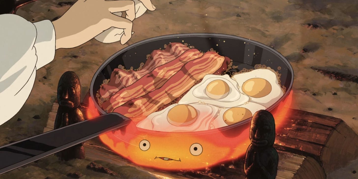 A Tiny Calcifer Cooks Breakfast in This Amazing Edible Studio Ghibli Art