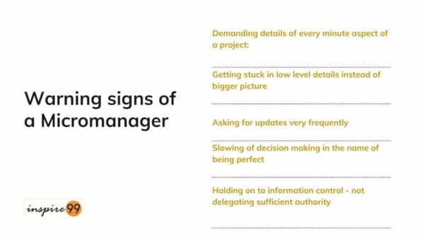 Signs of a MicroManager, micromanager symptoms, recognise a micromanager, problems of micro management
