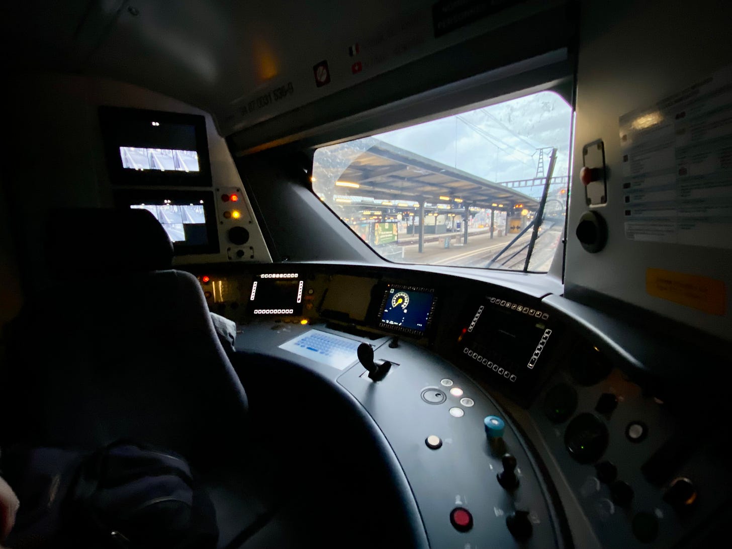 Driving cab of a French regional train