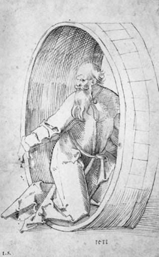  Museum Art Reproductions Diogenes in the barrel by Hans Baldung (1485-1545, Germany) | WahooArt.com