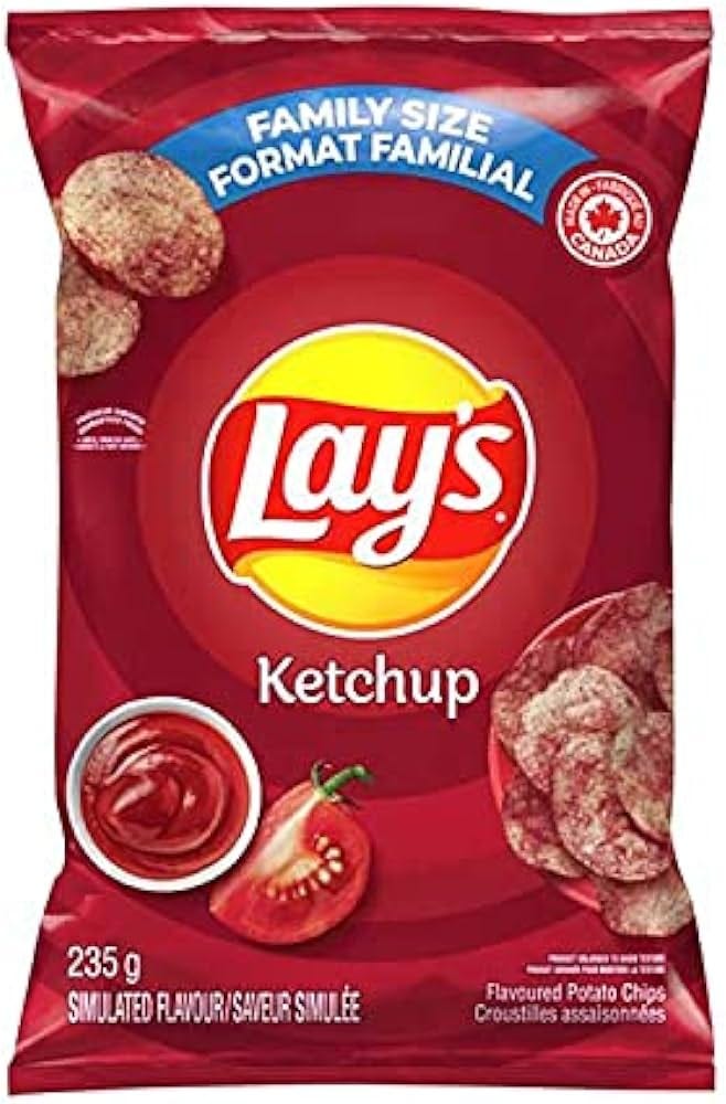 Amazon.com: Canadian Lays Ketchup Flavour Chips [4 Large Bags]