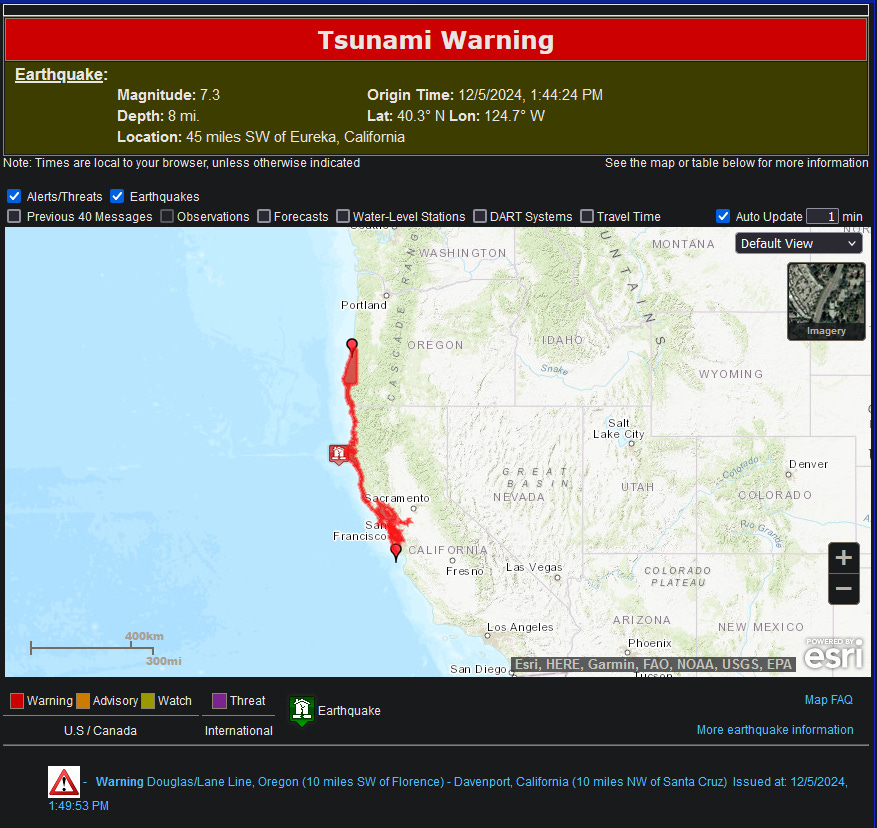 Localized Tsunami Warning Map