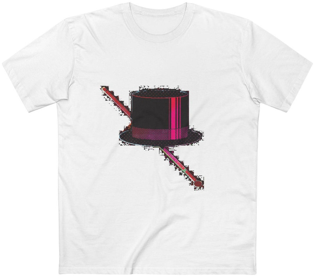 PC Paintbrush top hat. Retro glitched pixel art. Dos era. image 1