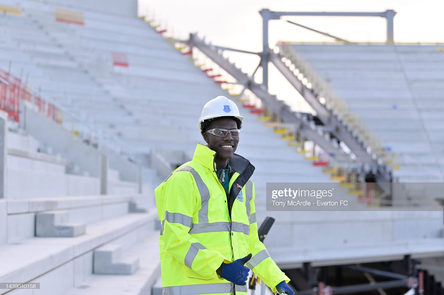 Amadou Onana Visits New Everton Stadium at Bramley-Moore Dock