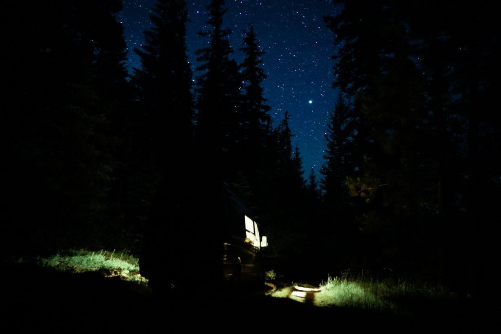 Starry night Sprinter van Oregon