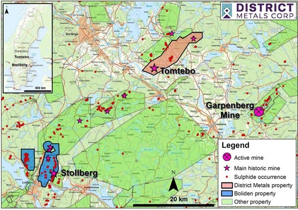 Boliden & District Metals Bergslagen properties