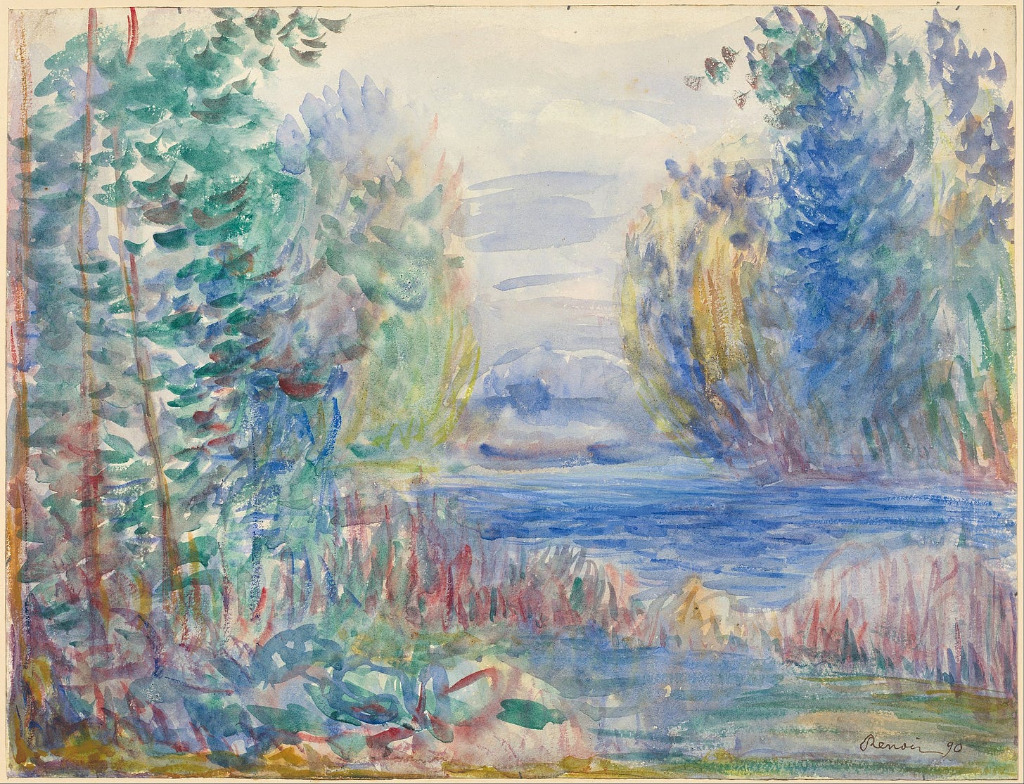 File:Pierre-Auguste Renoir - River Landscape, 1890 - Google Art Project.jpg  - Wikimedia Commons