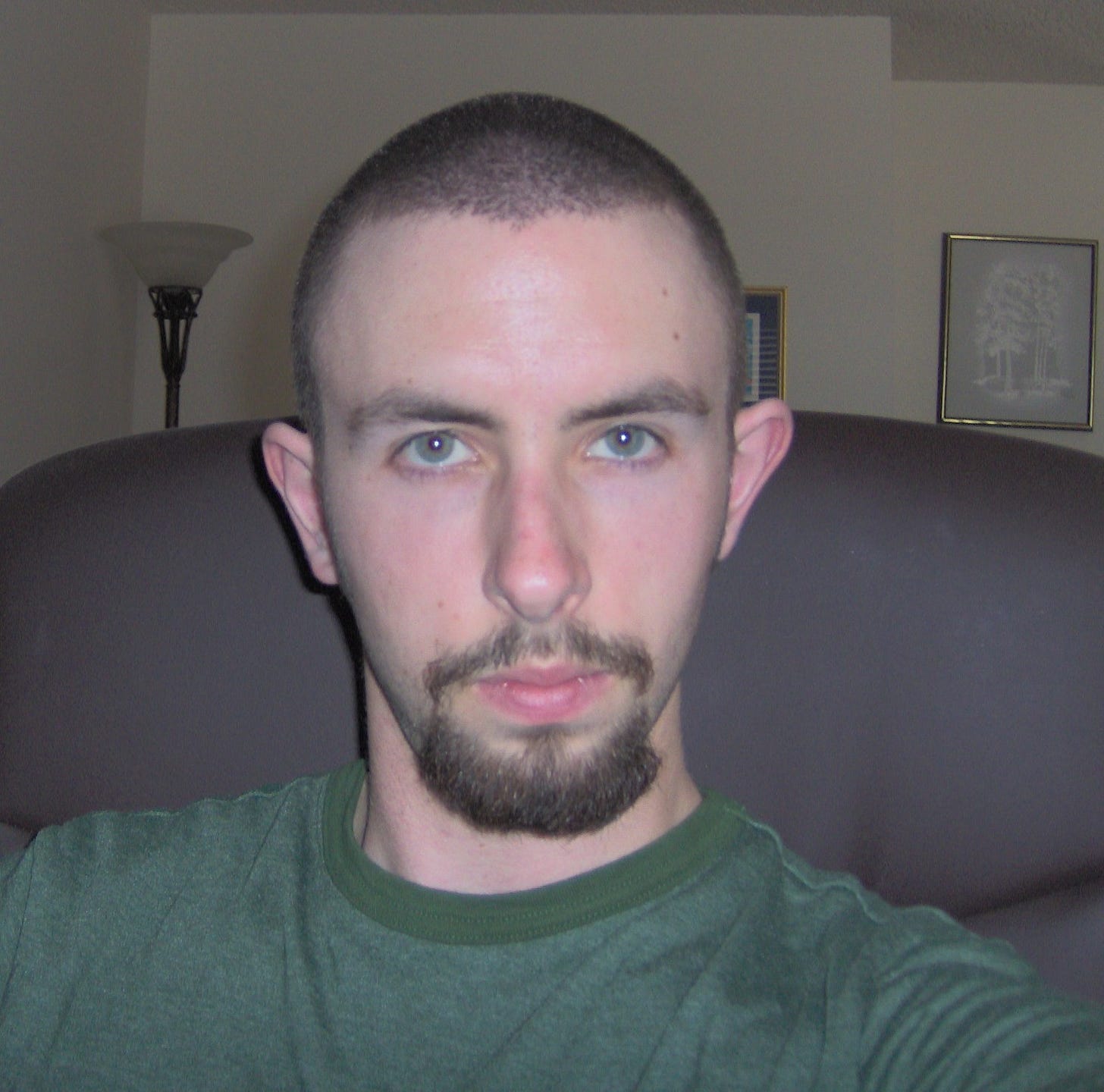 Picture of author with a shaved head