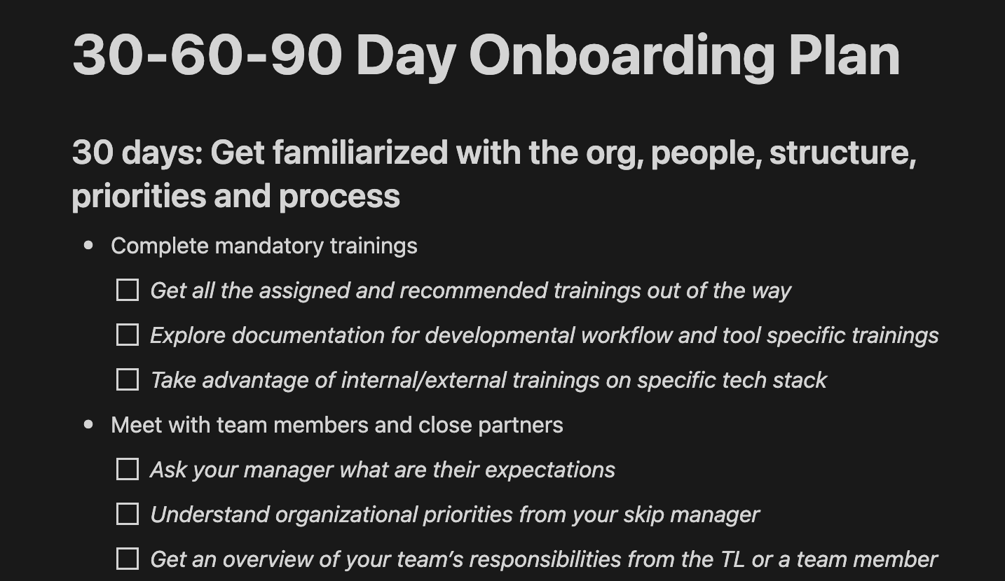 30-60-90 day onboarding plan
