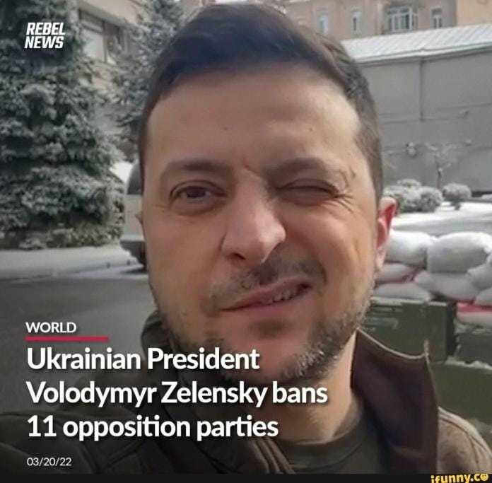 REBEL NEWS WORLD Ukrainian President Volodymyr Zelensky bans 11 opposition  parties - )