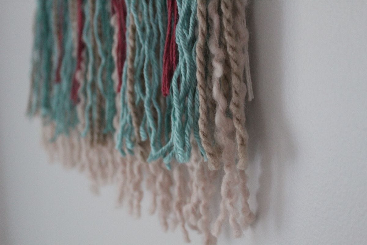 hanging trails of yarns