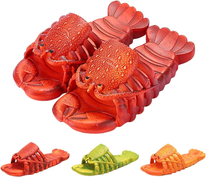 Lobster Slippers for Women and Men | lobster slides | Lobster Flip Flops | Lobster Sandals |Bathroom Slippers | Extremely Comfy | Cushioned Thick Sole