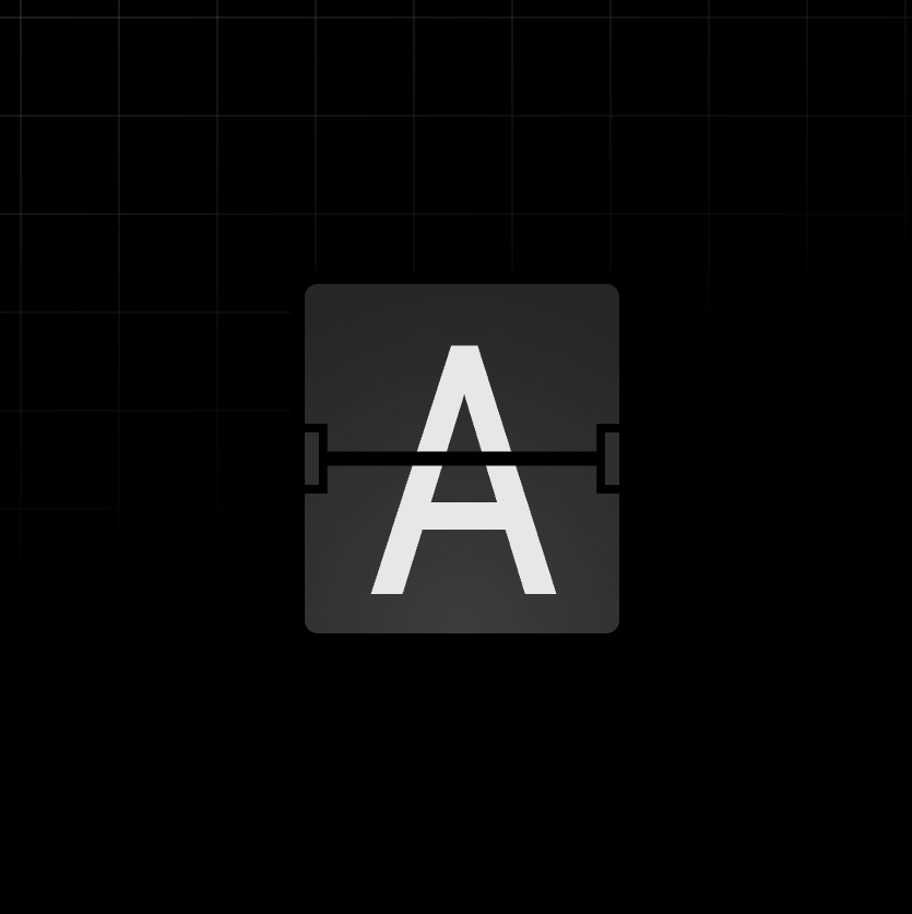 A single styled split-flap showing the character "A"