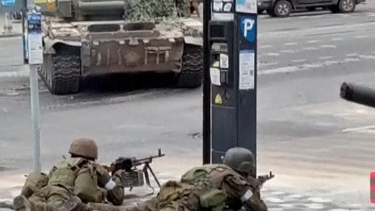 Footage shows fighters of Wagner group in Rostov near Russian military  headquarters | World News | Sky News