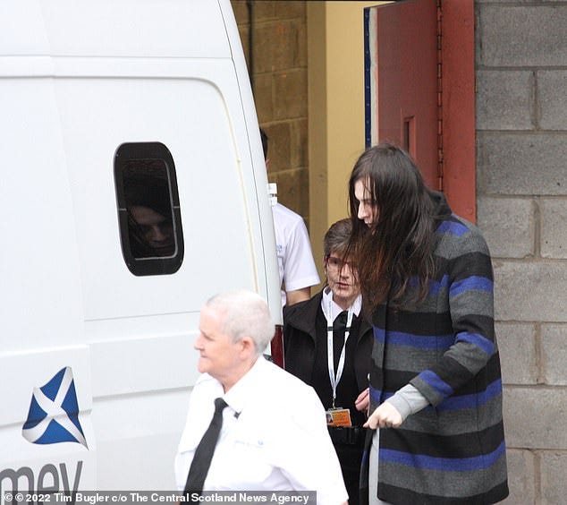 Rowling sarcastically referred to Dolatowski, a transgender paedophile who assaulted children in supermarket toilets, as 'fragile flower'. Pictured: Dolatowski at Falkirk sheriffs court