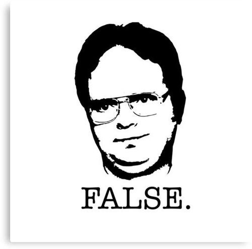 a black and white drawing of a man with glasses on it's face that says false