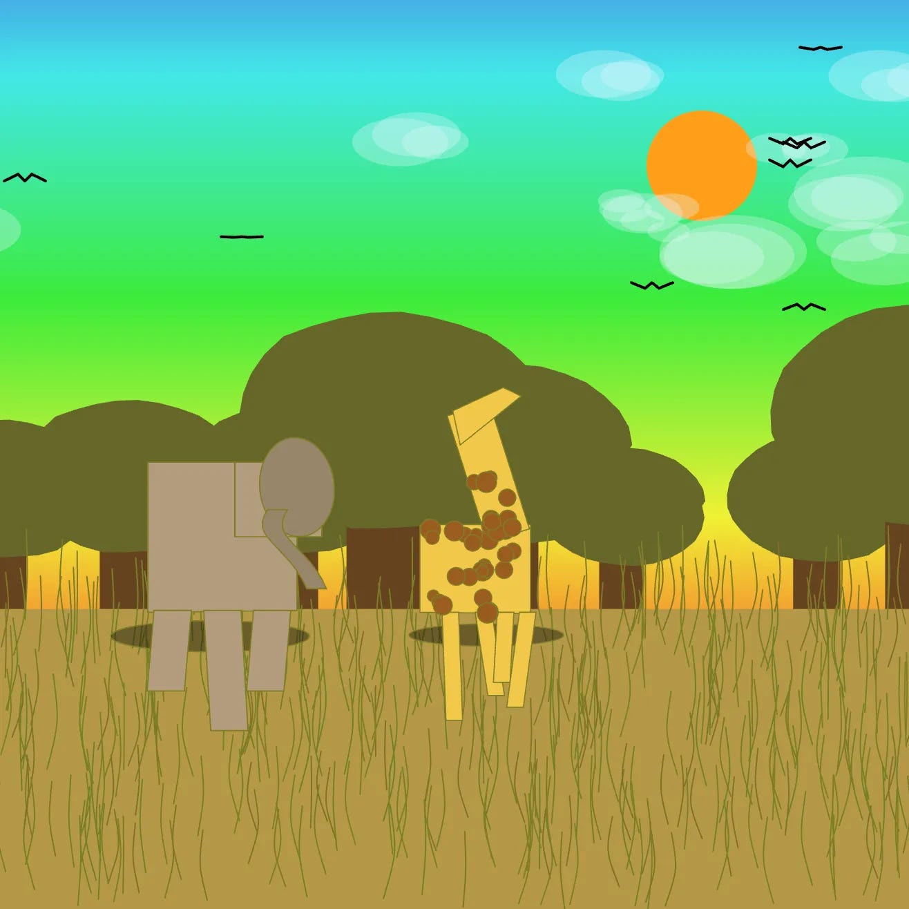 Prismatic Safari: Digital Pursuit Symphony, #6120 by Botto | Verse