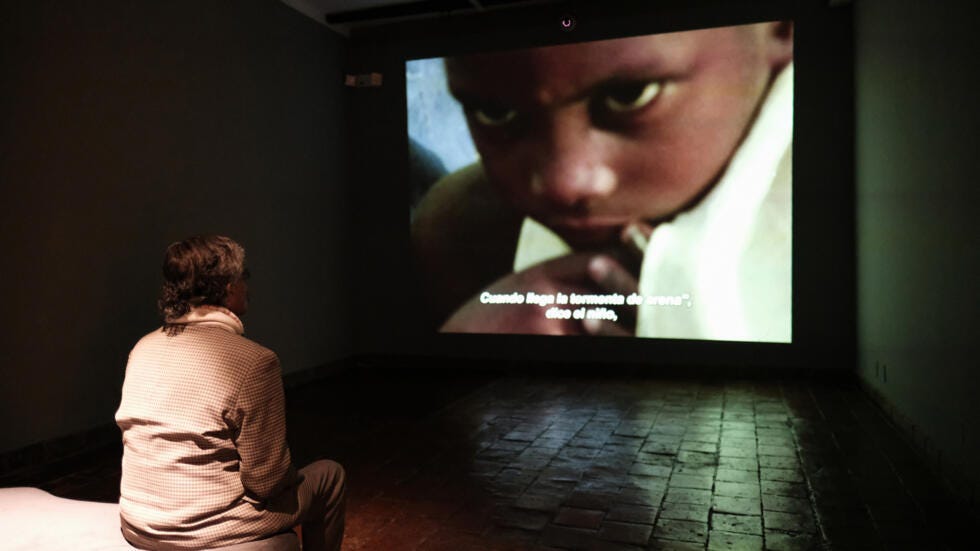 installation by Trinh T. Minh-ha during the exhibition of the 35th São Paulo Biennial at the National Museum of Art in La Paz, Bolivia, in August 2024.