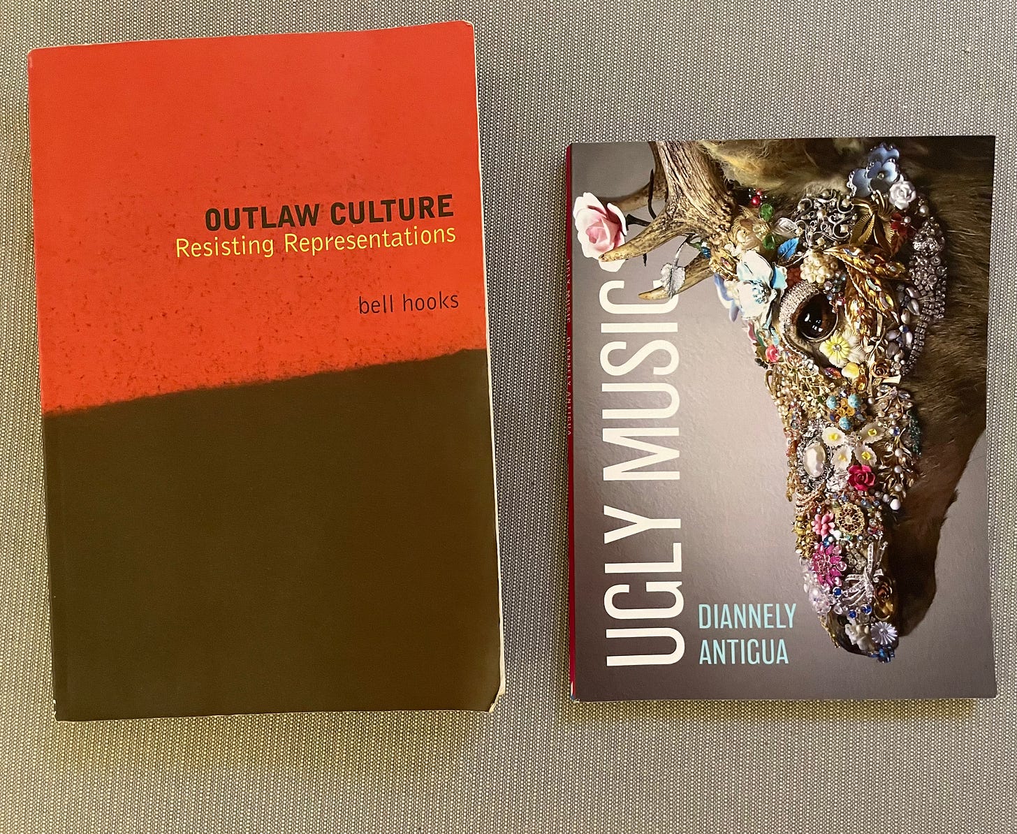 Outlaw Culture by bell hooks and Ugly Music by Diannely Antigua