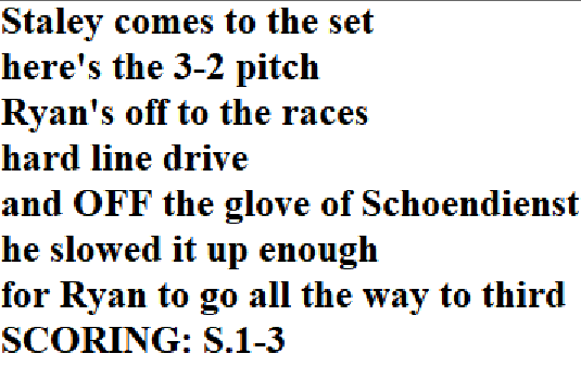 Diamond Mind Baseball Play By Play