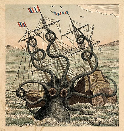 Kraken Art Print – Hinge Gallery - Art -Gifts - Handmade