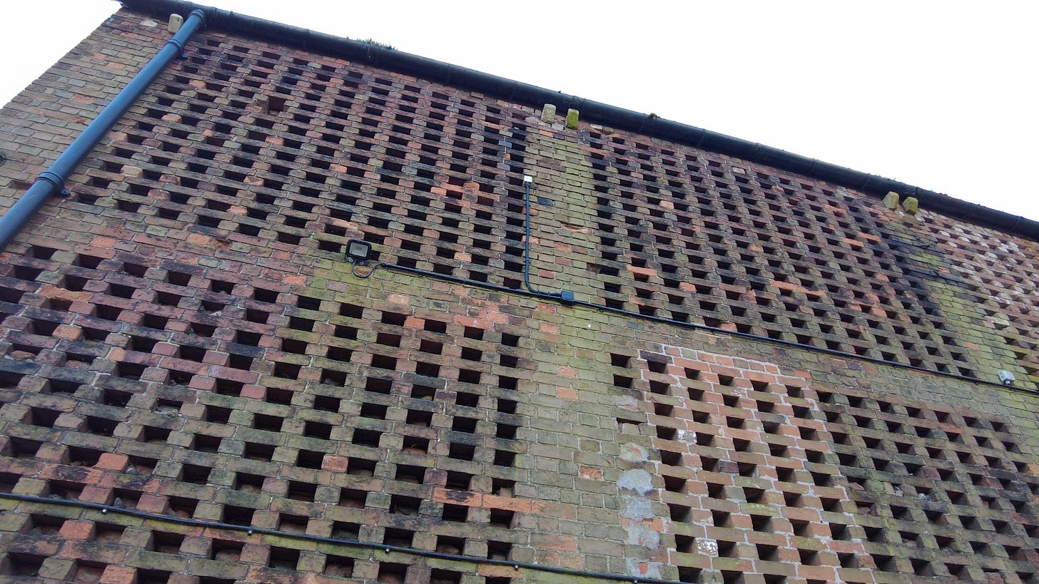 A side wall in Handle House, Trowbridge showing just how well-ventilated it was. Image: Roland Millward