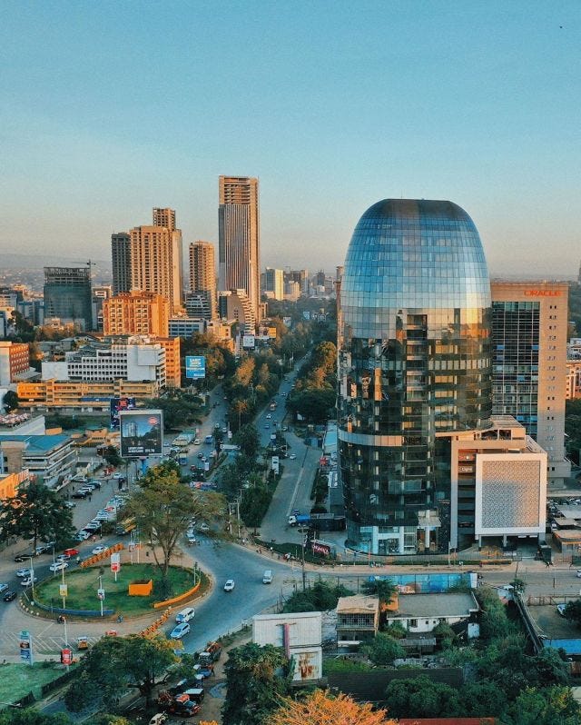 A photo of a gleaming new building in Nairobi