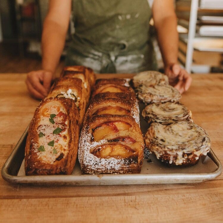 Can&rsquo;t wait to see you tomorrow! You&rsquo;re coming, right? 5256 Belvedere St. Oakland , 94601 
10 am until sold out
Limit 10 items per customer, please
Masks required. 

Here&rsquo;s the menu:

CROISSANTS
Tomato Cheddar 
Plum/fig leaf/pistachi