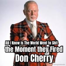 All I Know is The World Went to Shit the Moment they Fired Don Cherry - Meme  Generator