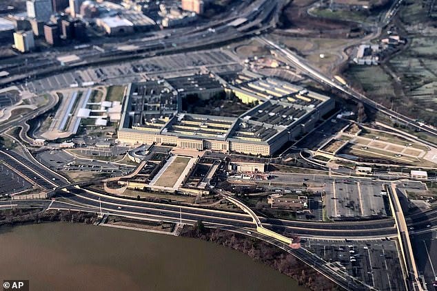 Newly-declassified documents reveal chilling details of what would happen to DC in the event of a surprise nuclear attack targeting the Pentagon, pictured. It's 27,000 employees would die instantly