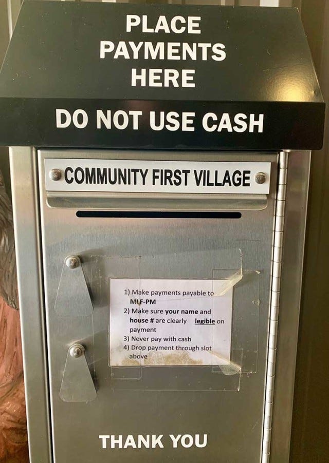 Rent at Community First Village is mandatory.