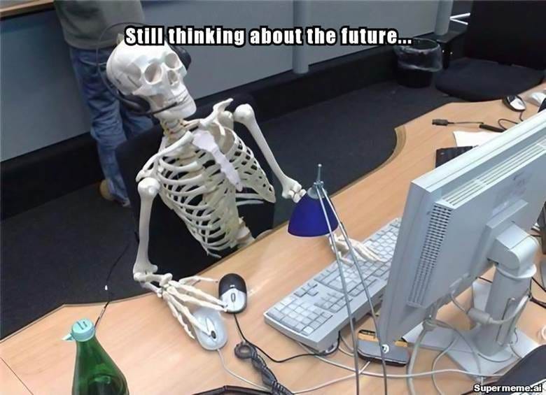 A skeleton sitting at a desk using a computer

AI-generated content may be incorrect.