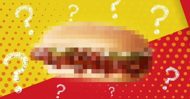 Pixelated picture of Mcdonald's mcrib burger 