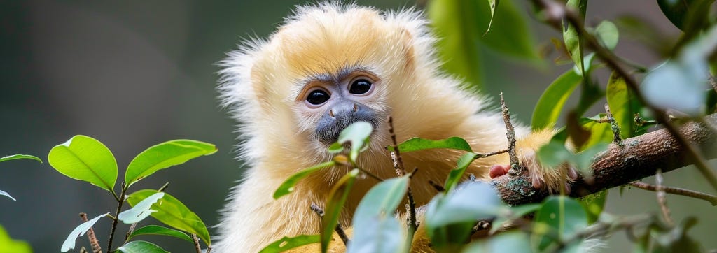 Downloadable HD picture of a Yunnan Snub-Nosed Monkey