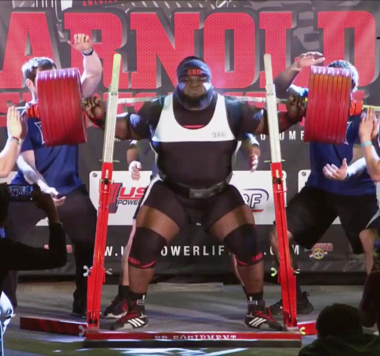 ray williams squatting in powerlifting competition