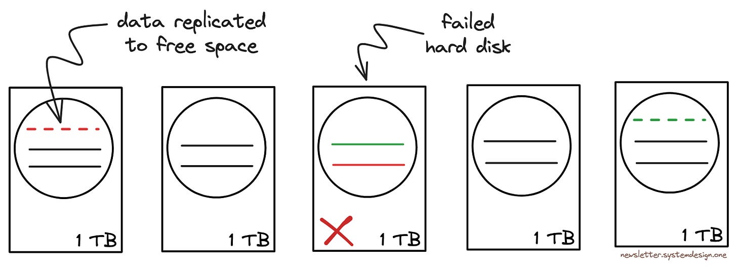 Re-Replicating Shards to a Failed Hard Disk at Scale