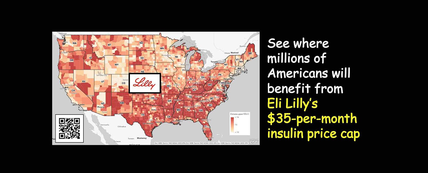 Eli Lilly caps the price of insulin to $35 per month.