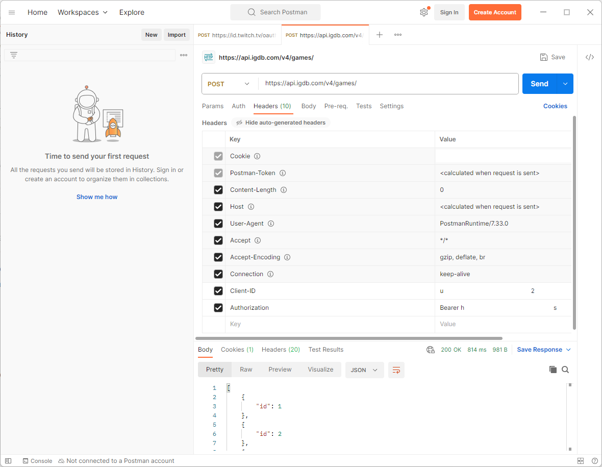 Retrieving game data from IGDB API