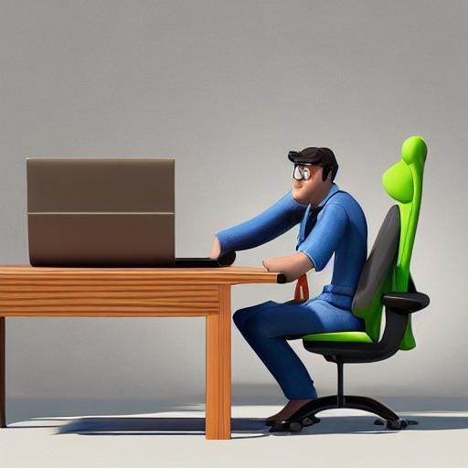Man sitting at a computer