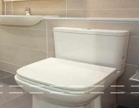 A picture of a toilet bowl that looks strangely stretched)