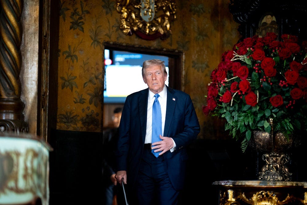 Donald Trump arrives at Trump's Mar-a-Lago resort. 