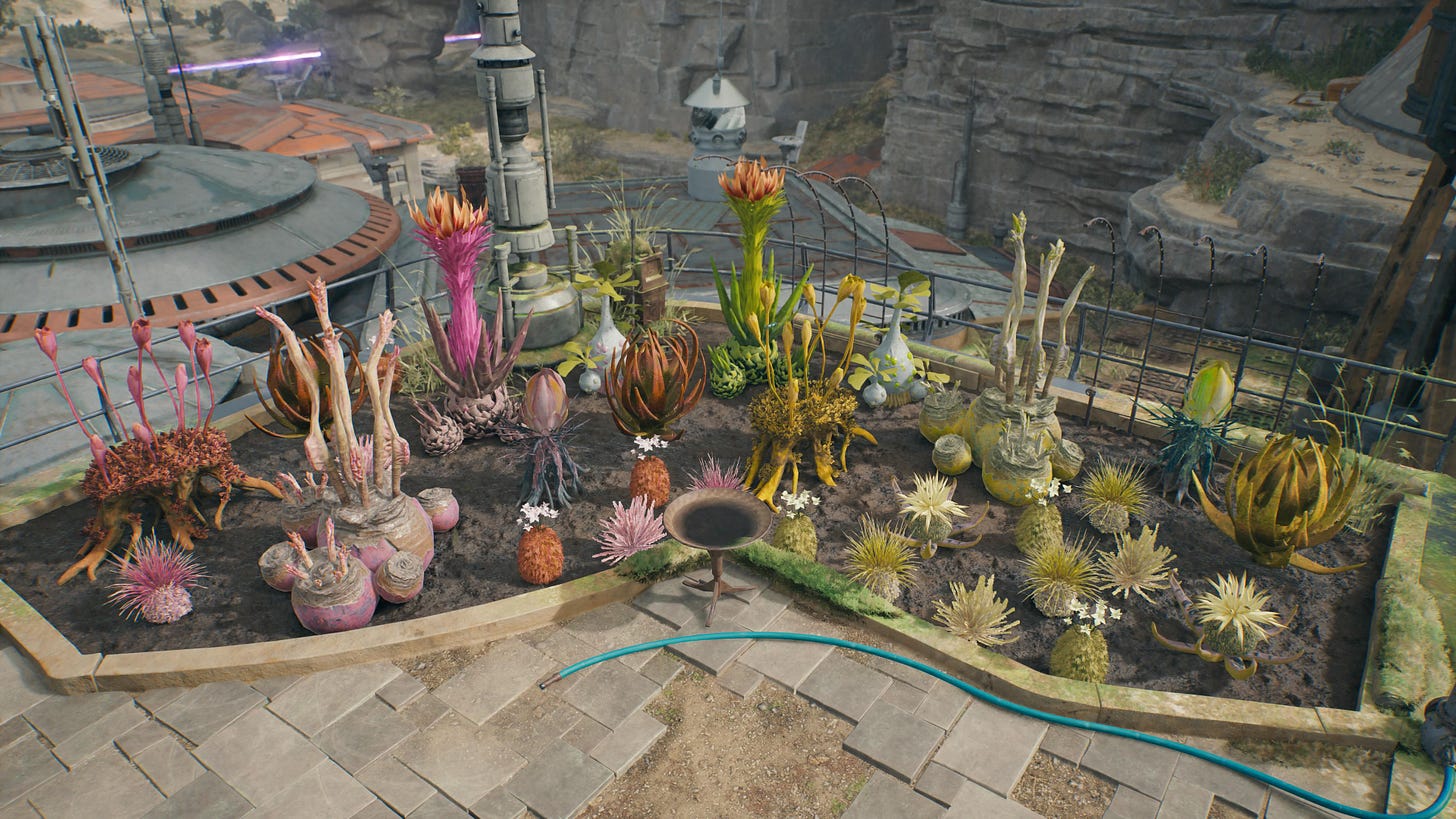 The garden mechanic is not very appreciated by the average players so  here's some appreciation for the plants in the game. :  r/StarWarsJediSurvivor